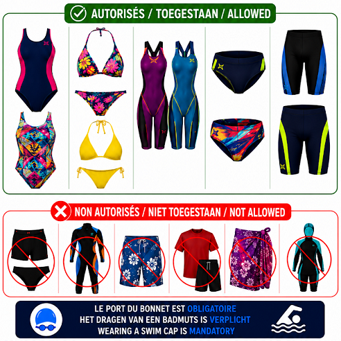 maillot autorisé piscine Sportcity